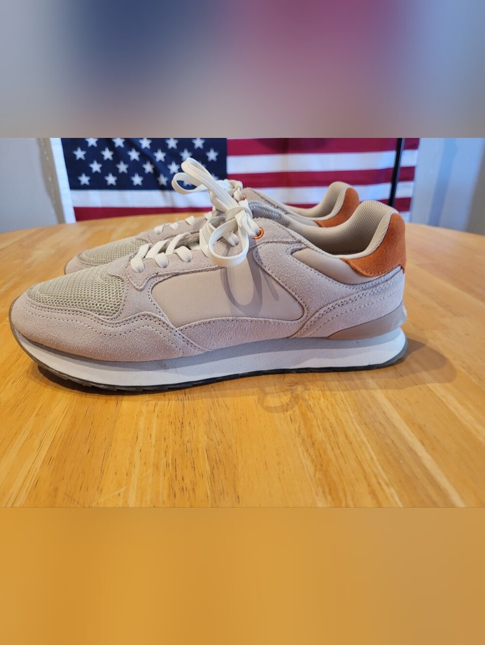 Hoff City Louisville Sneaker Grey Beige Orange Suede Women's Size 9